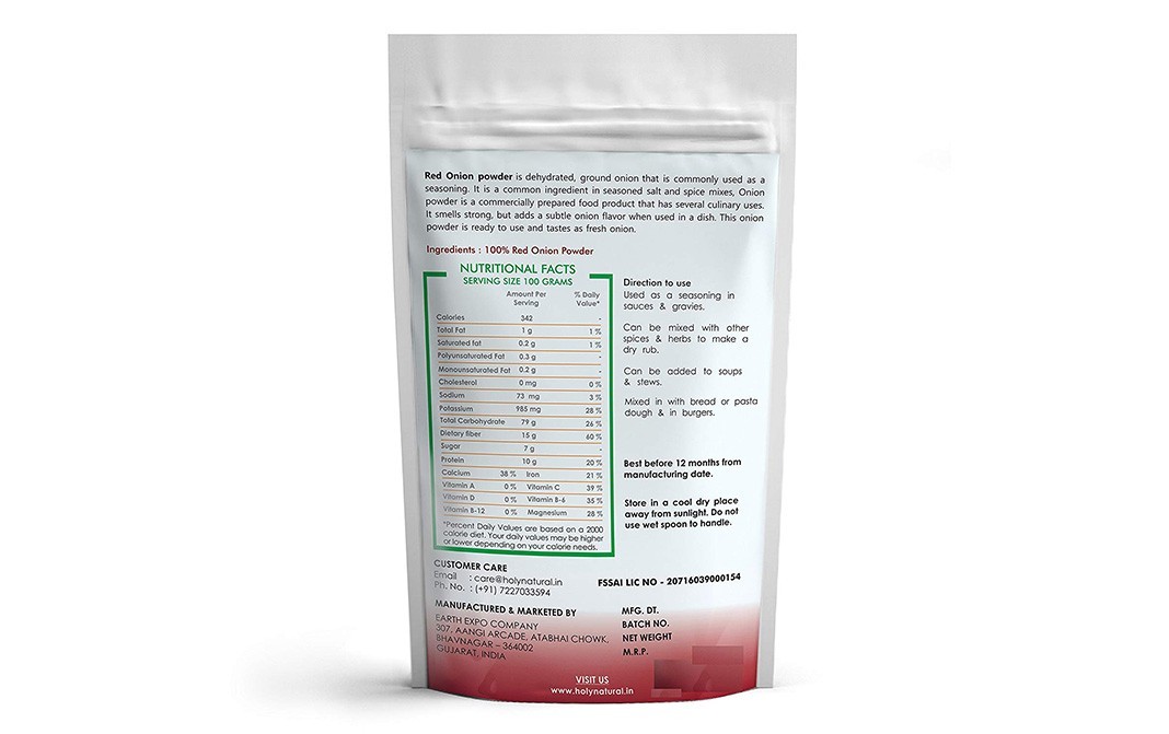 Holy Natural Red Onion Powder (Dehydrate)   Pack  100 grams
